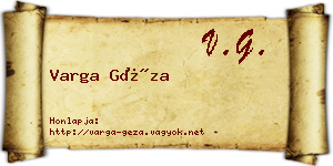 Varga Géza névjegykártya